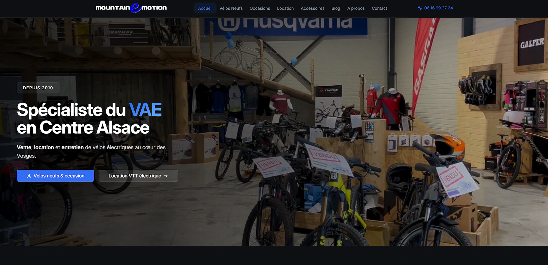 Capture du site Mountain E Motion