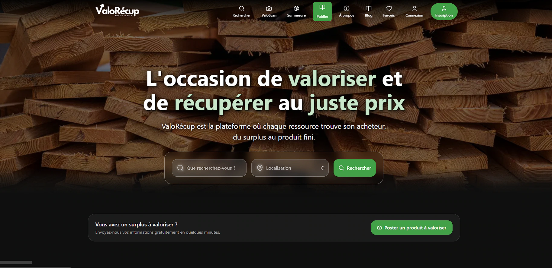 Capture du site ValoRécup